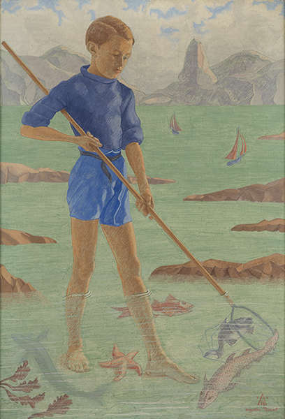 Augustin Rouart, Le petit pêcheur, 1943 Collection particulière-PhotoⒸ© Christian Barja ルアール家の3代目の画家、 オーギュスタンの作品。 特別展で展示中。