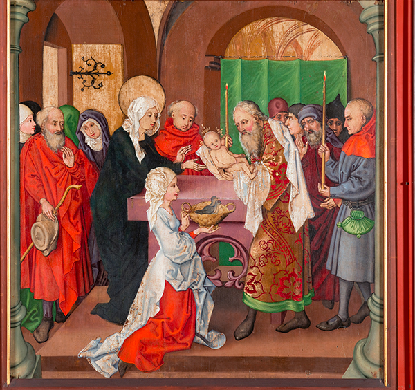 マルティン・ショーンガウアーとその周囲の画家たち、ドミニコ派修道院祭壇画『神殿奉献』1480年頃　　 © Musée Unterlinden, Colmar