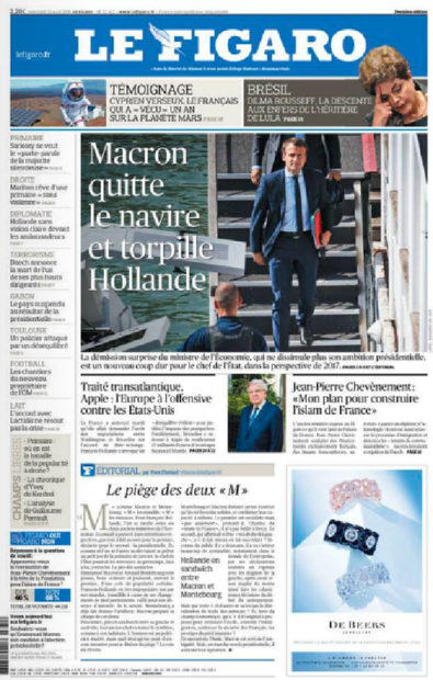 8月31日付 Le Figaro。