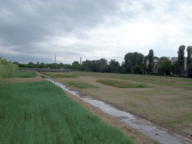 フレンヌ→ライ・レ・ローズ間に再生されたビエーヴル川。水辺は植生と流れが落ち着くまで立ち入り禁止です。